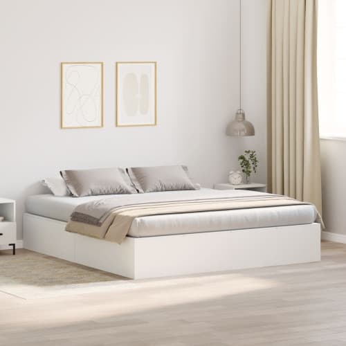 Förvaringssängram Vit 200x200 cm