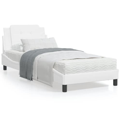 Säng med madrass vit 90x200 cm konstläder
