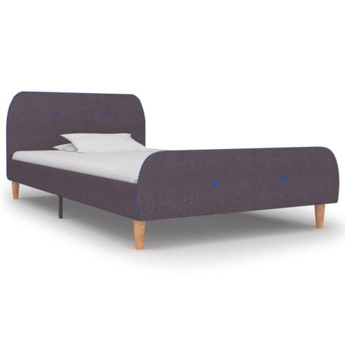 Sängram utan madrass taupe tyg 90x200 cm