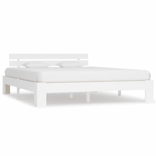 Sängram utan madrass vit 160x200 cm massiv furu