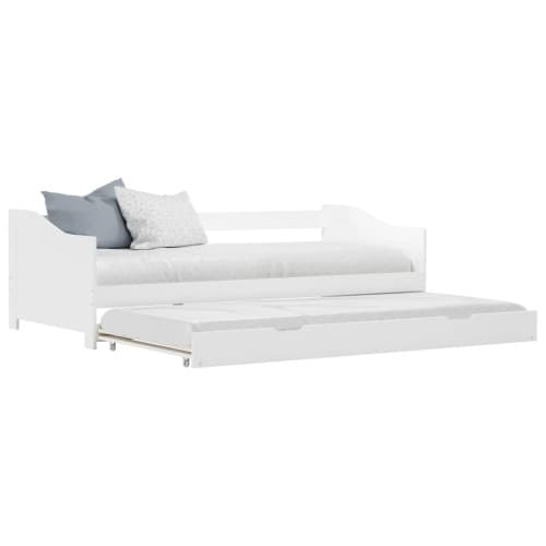 Bäddsoffa ram utan madrass vit furu 90x200 cm