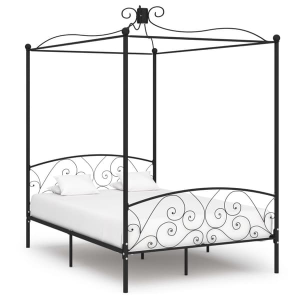 Sänghimmel utan madrass svart metall 140x200 cm