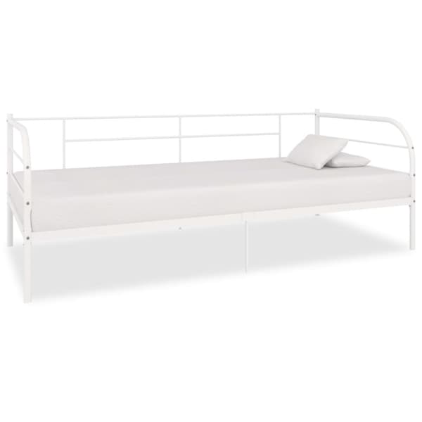 Dagbädd utan madrass vit metall 90x200 cm