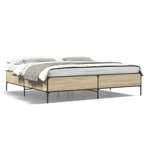 Sängram sonoma-ek 180x200 cm konstruerat trä och metall