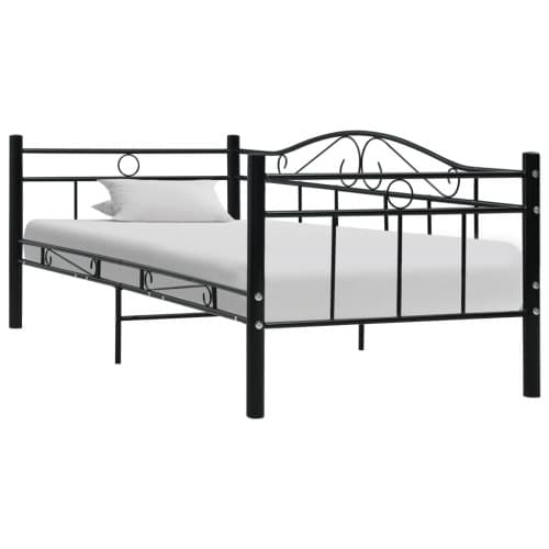Ram till dagbädd svart metall 90x200 cm