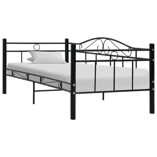 Ram till dagbädd svart metall 90x200 cm