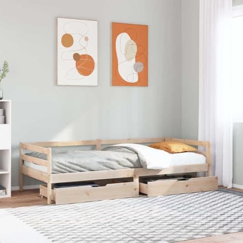 Dagbädd med lådor 80x200 cm massiv furu