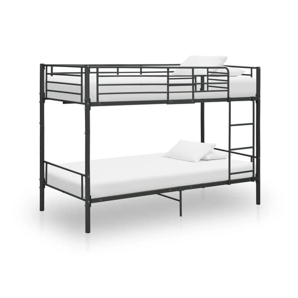 Våningssäng svart metall 90x200 cm