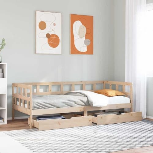 Dagbädd med lådor 90x190 cm massiv furu