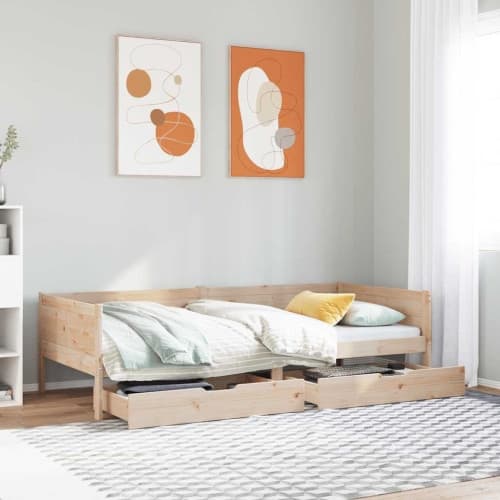 Dagbädd med lådor 80x200 cm massiv furu