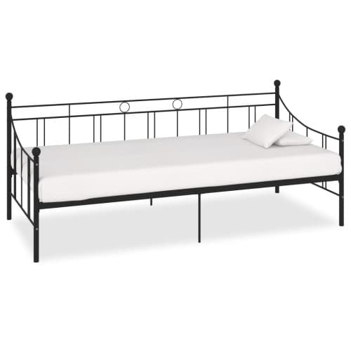 Dagbädd utan madrass svart metall 90x200 cm