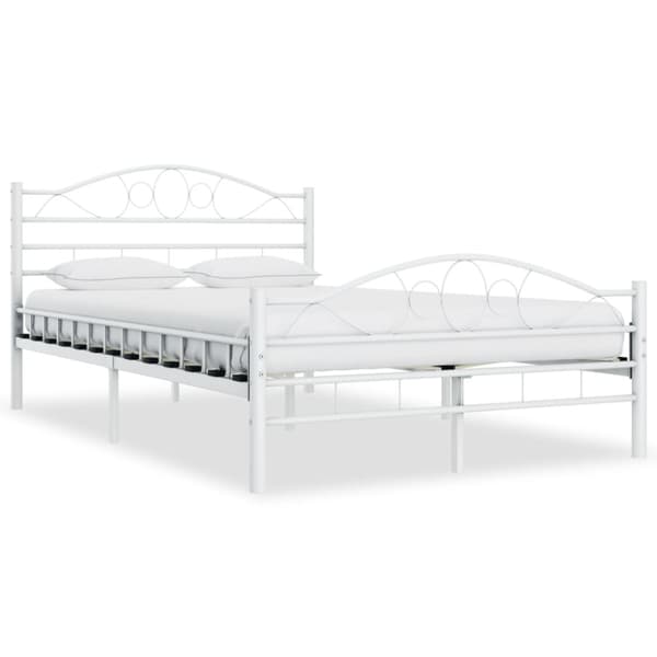 Sängram utan madrass vit metall 120x200 cm