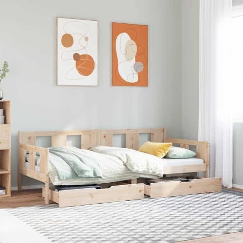 Dagbädd med lådor 80x200 cm massiv furu