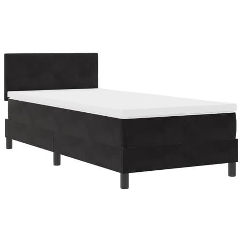Sängbotten med madrass Svart 100x200 cm Sammet