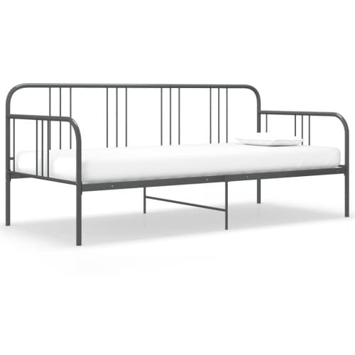 Sängram bäddsoffa grå metall 90x200 cm