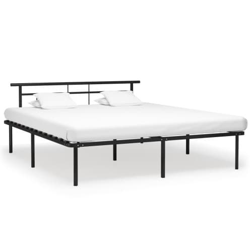 Sängram utan madrass svart metall 180x200 cm