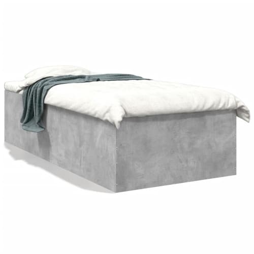 Sängram betonggrå 100x200 cm konstruerad trä