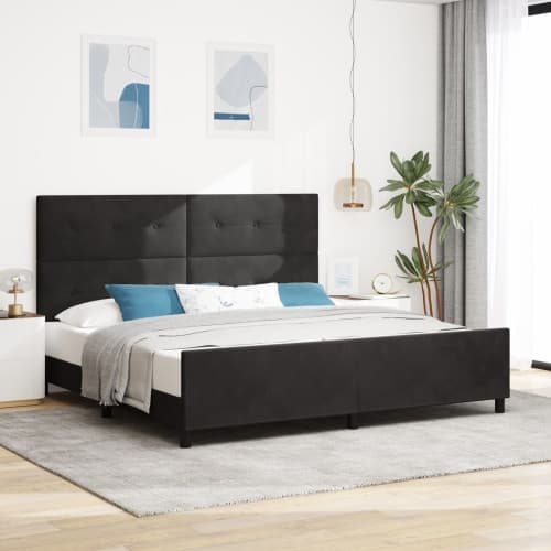 Sängram Svart 200x200 cm Sammet