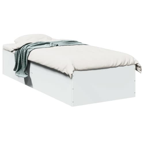 Sängram vit 90x200 cm konstruerat trä