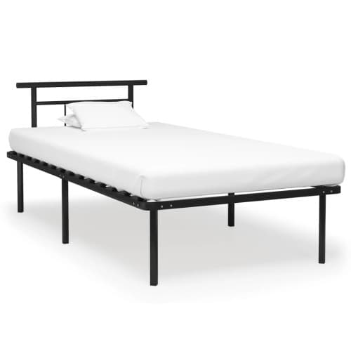 Sängram svart metall 100x200 cm