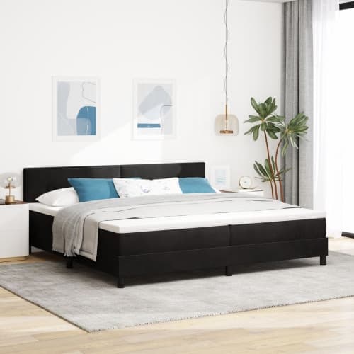 Boxspring Säng med Madrass Svart 200x200 cm Sammet