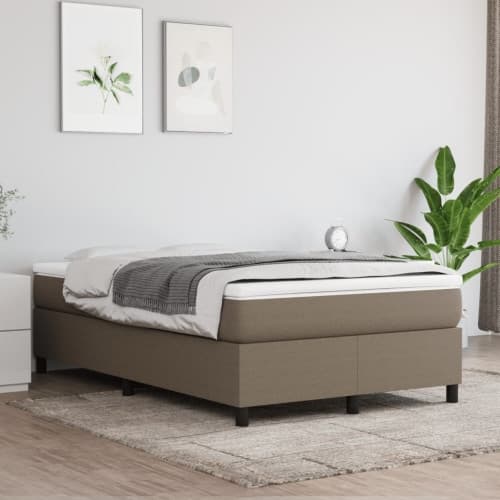 Ramsäng med madrass taupe 120x200 cm tyg