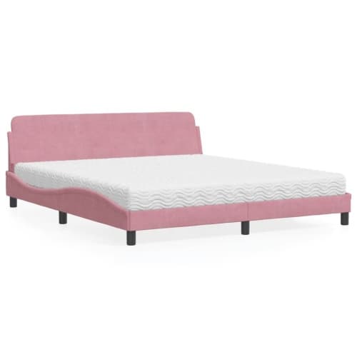 Säng med madrass rosa 180x200 cm sammet