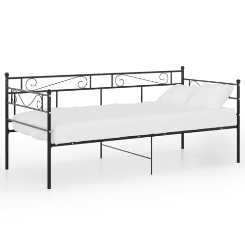 Sängram bäddsoffa svart metall 90x200 cm