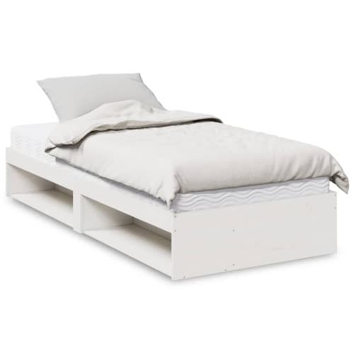 Dagbädd med madrass vit 90x200 cm massiv furu