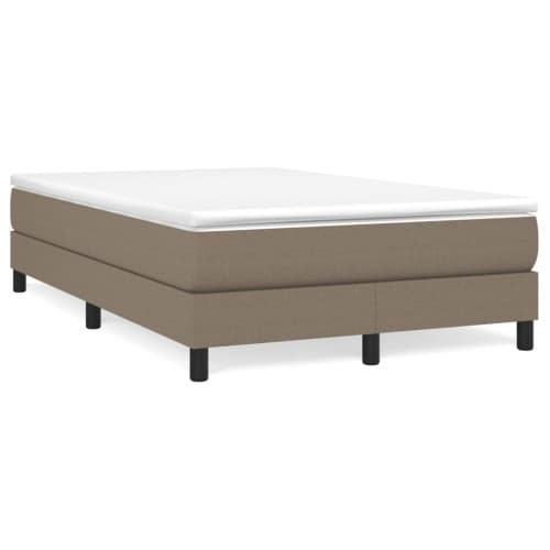 Ramsäng med madrass taupe 120x190 cm tyg