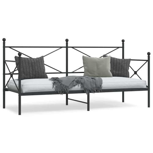 Dagbädd utan madrass svart 75x190 cm stål