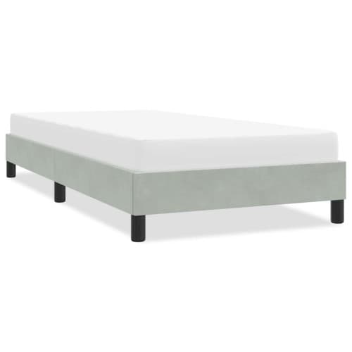 Sängram utan madrass ljusgrå 80x220 cm sammet