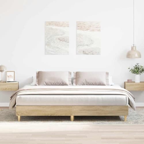 Sängram utan madrass sonoma-ek 160x200 cm konstruerad trä