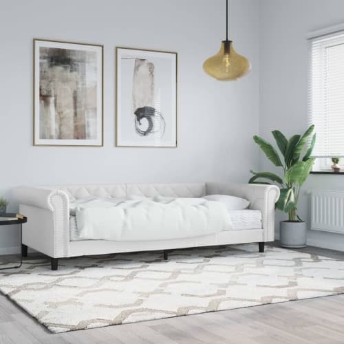 Dagbädd med madrass vit 90x200 cm konstläder