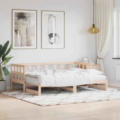 Dagbädd med extrasäng 80x200 cm massiv furu