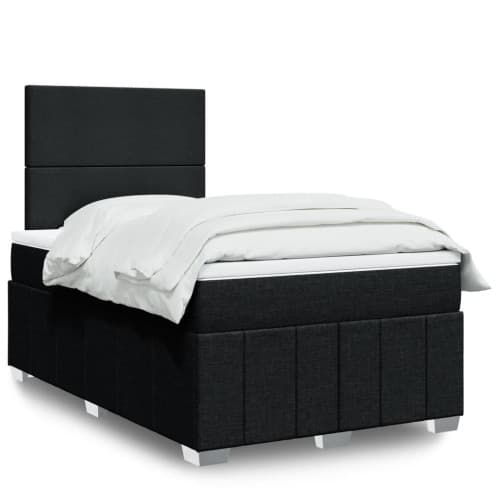 Ramsäng med madrass svart 120x190 cm tyg