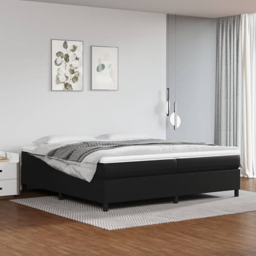 Sängram svart 200x200 cm konstläder