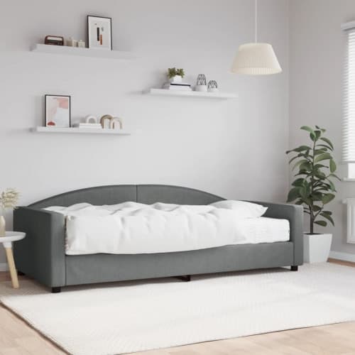 Dagbädd med madrass mörkgrå 100x200 cm tyg