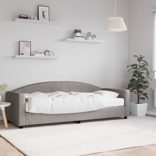 Dagbädd med madrass taupe 80x200 cm tyg