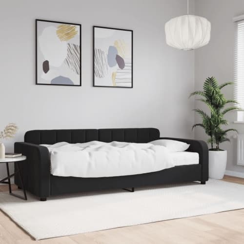 Dagbädd med madrass svart 90x200 cm sammet