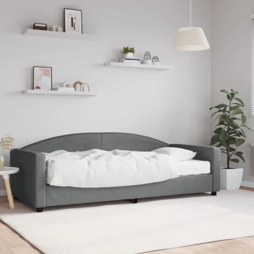 Dagbädd med madrass mörkgrå 90x200 cm tyg
