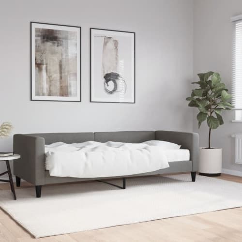 Dagbädd med madrass mörkgrå 80x200 cm tyg