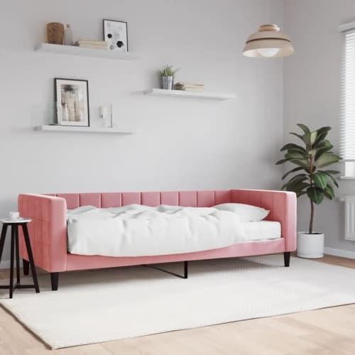 Dagbädd med madrass rosa 80x200 cm sammet