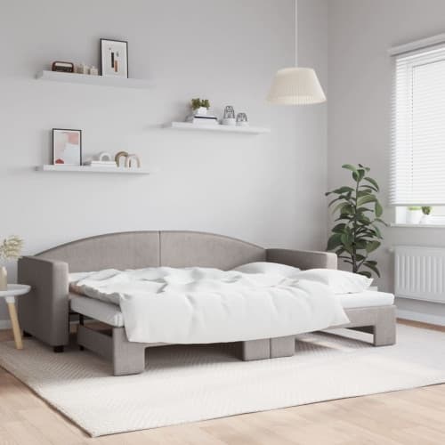 Dagbädd utdragbar taupe 80x200 cm tyg