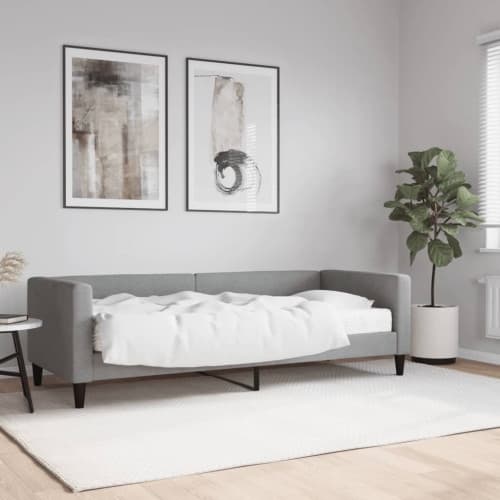 Dagbädd med madrass ljusgrå 80x200 cm tyg