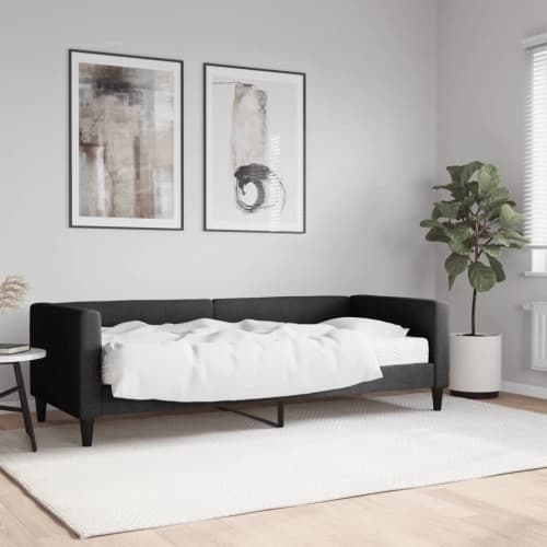 Dagbädd med madrass svart 80x200 cm tyg