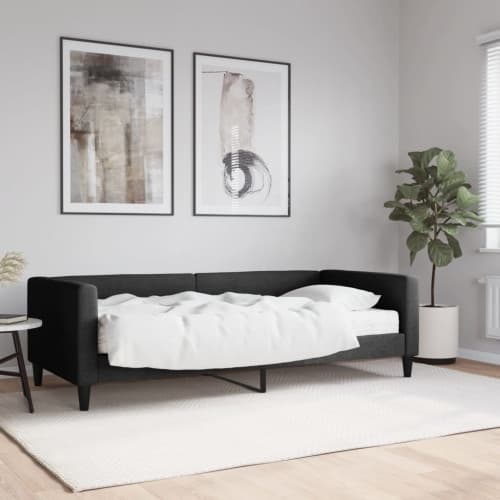 Dagbädd med madrass svart 90x200 cm tyg