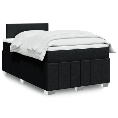Ramsäng med madrass svart 120x190 cm tyg