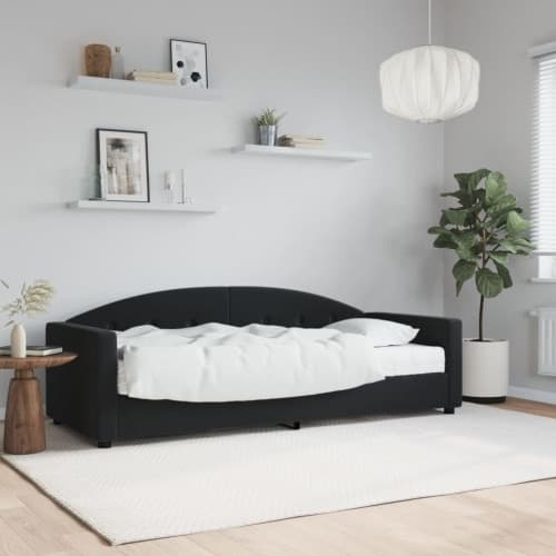 Dagbädd med madrass svart 80x200 cm sammet
