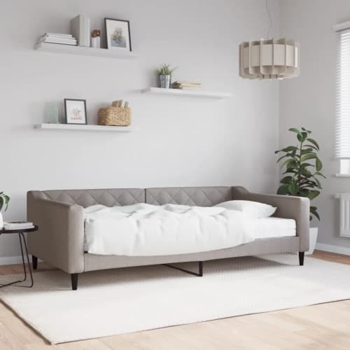 Dagbädd med madrass taupe 100x200 cm tyg
